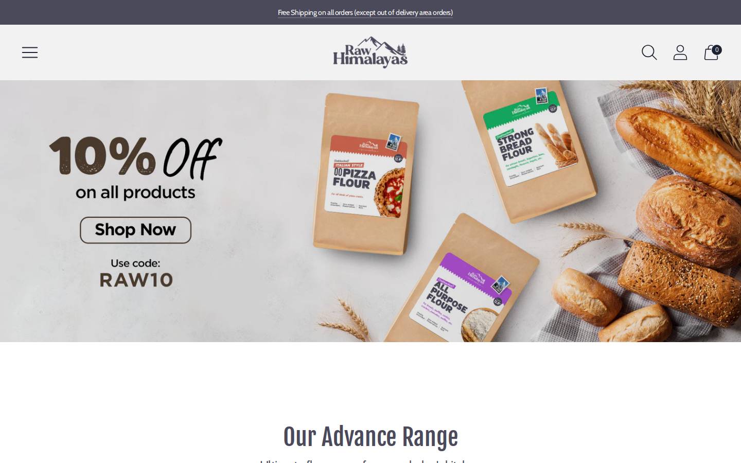rawhimalayas.com homepage screenshot
