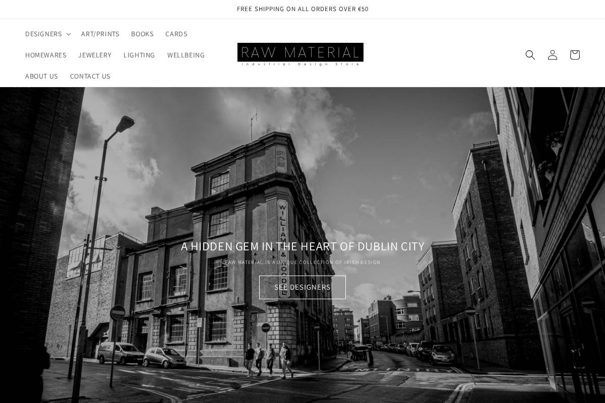 rawmaterial.ie homepage screenshot