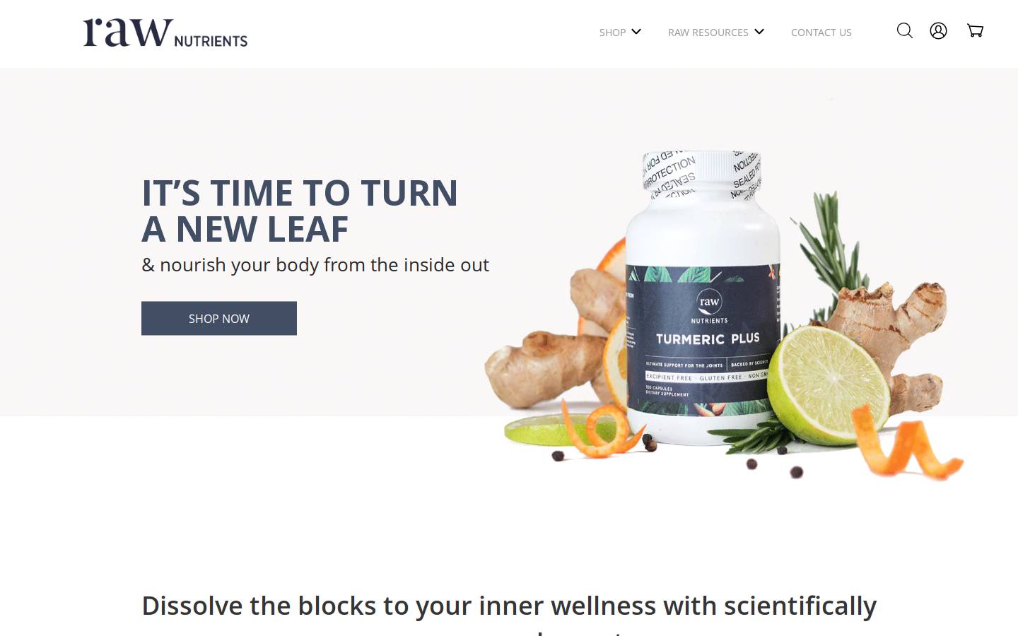 rawnutrients.co.nz homepage screenshot