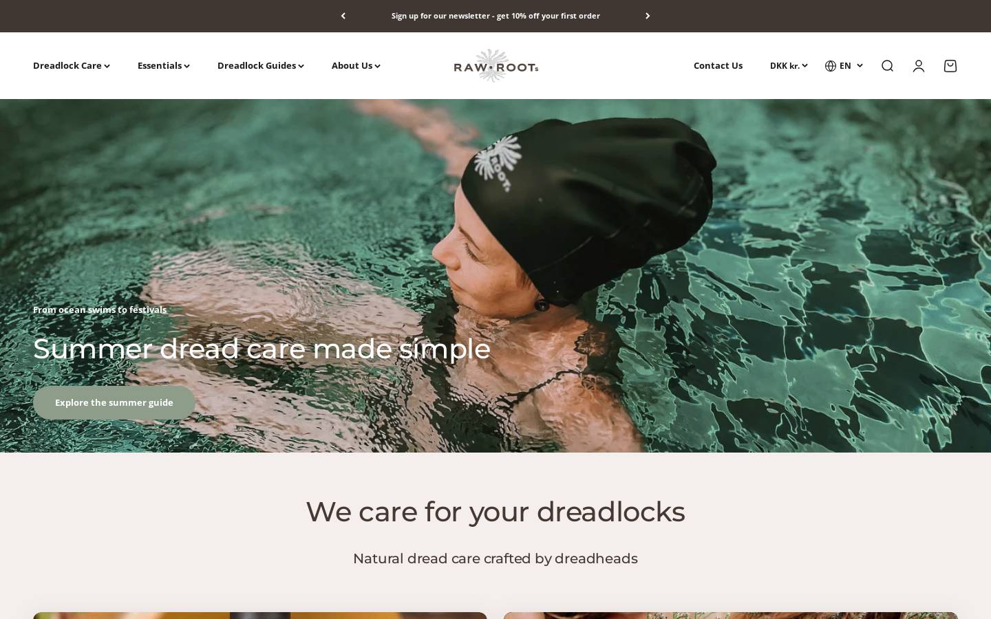 rawroots.dk homepage screenshot