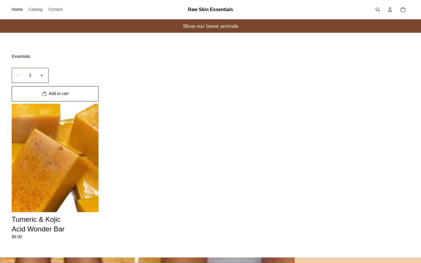 rawskinessentials.com homepage screenshot