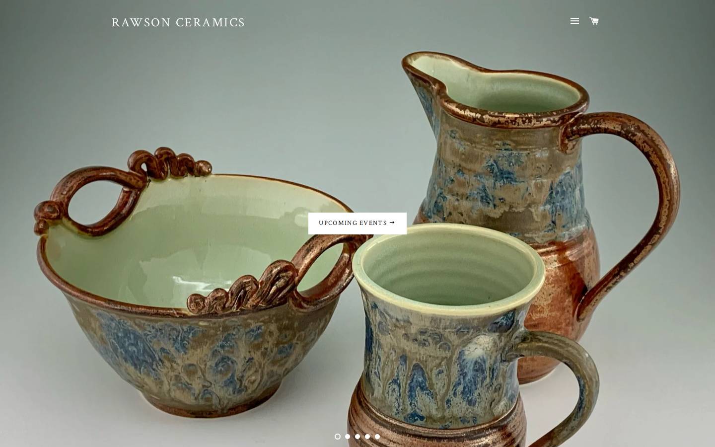 rawsonceramics.com homepage screenshot