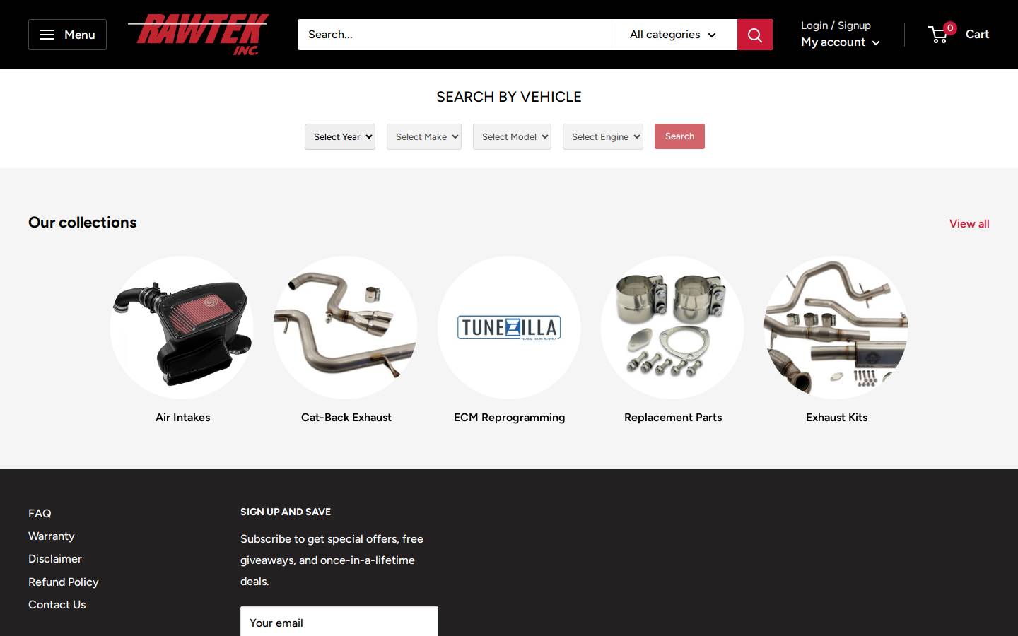 rawtekinc.com homepage screenshot