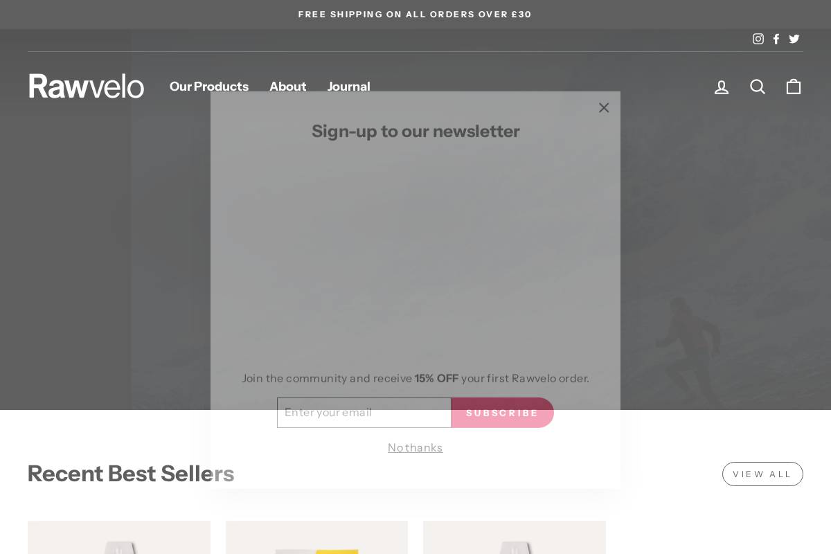 Rawvelo homepage screenshot