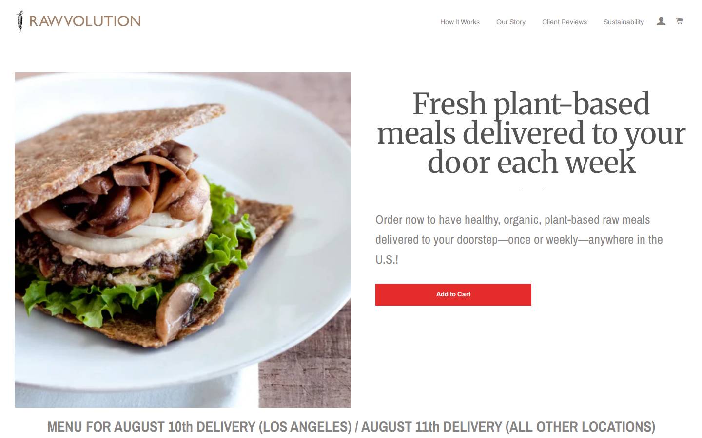 RAWvolution homepage screenshot