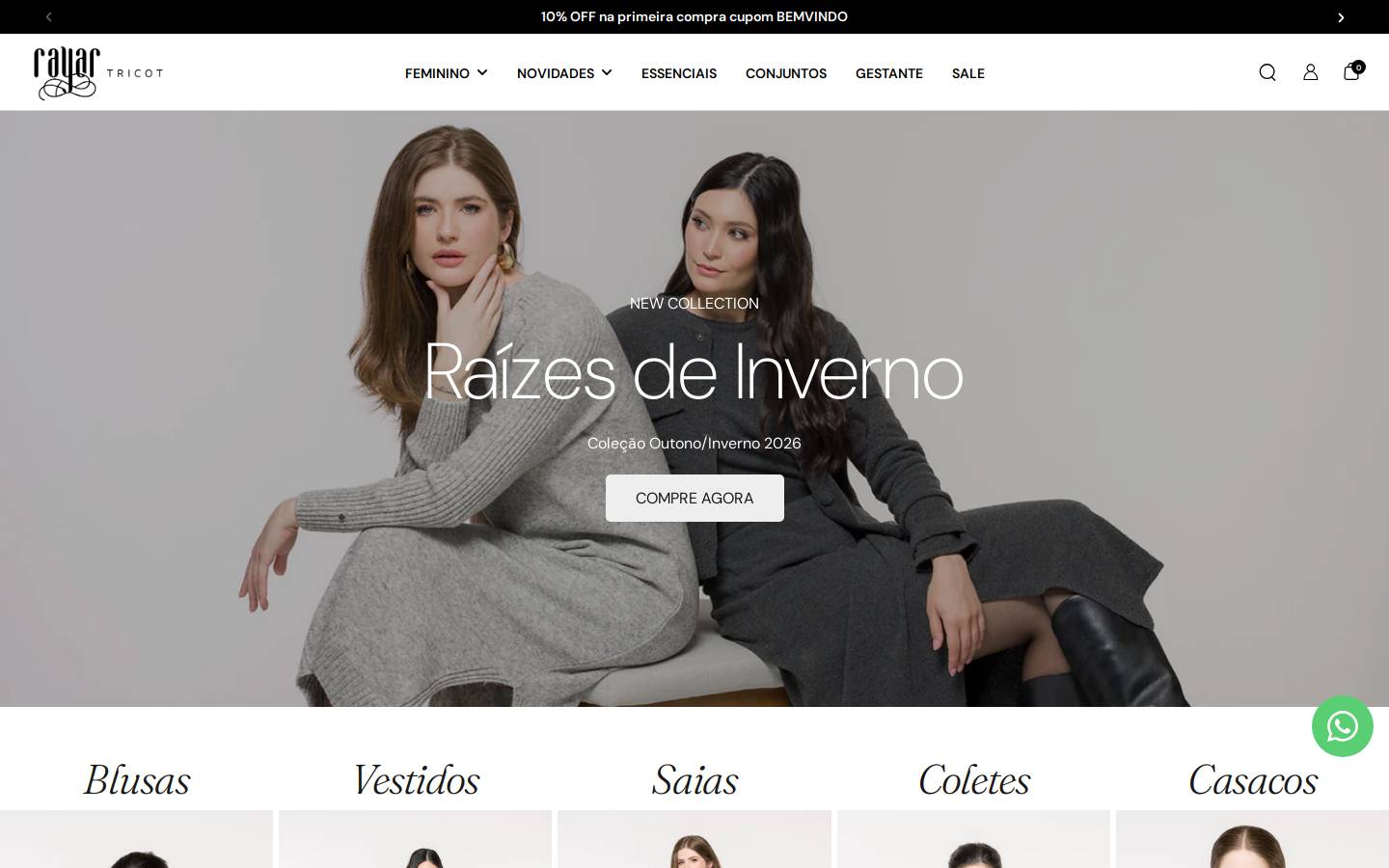 rayartricot.com.br homepage screenshot