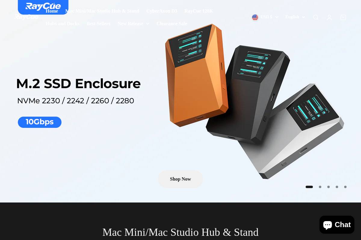 raycue.com homepage screenshot