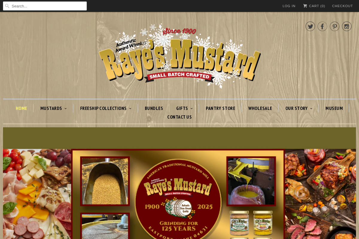Raye's Mustard homepage screenshot