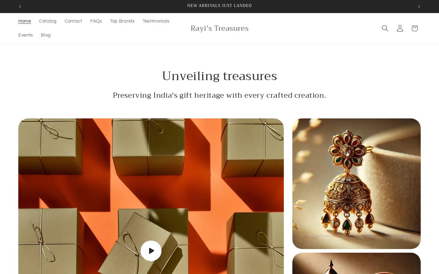rayistreasure.com homepage screenshot
