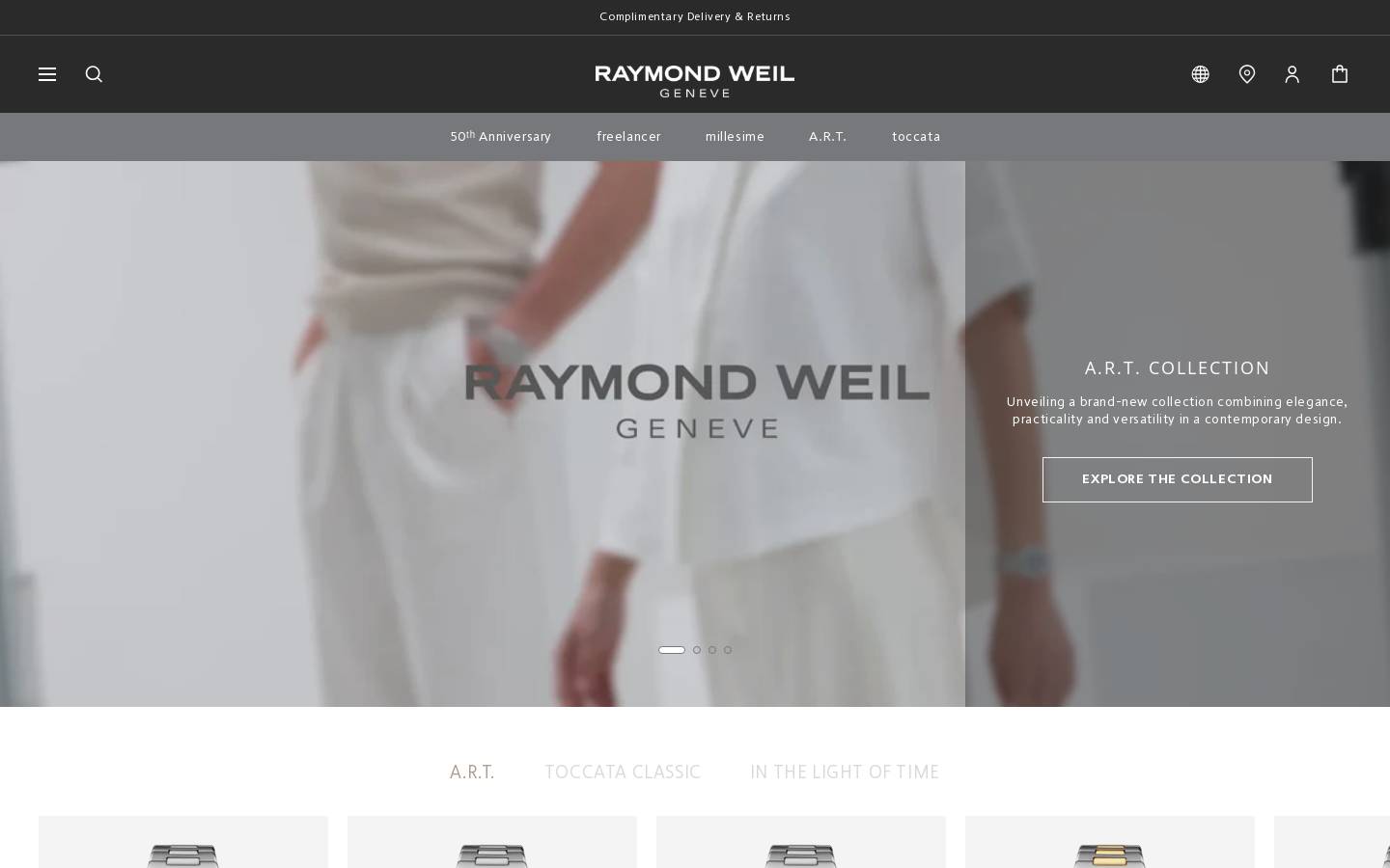 Raymond Weil Genève homepage screenshot