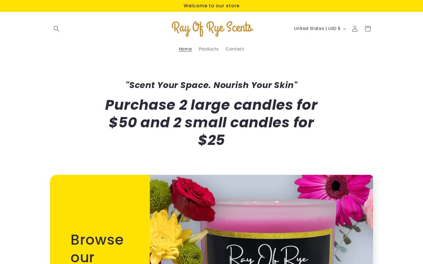rayofryescents.com homepage screenshot