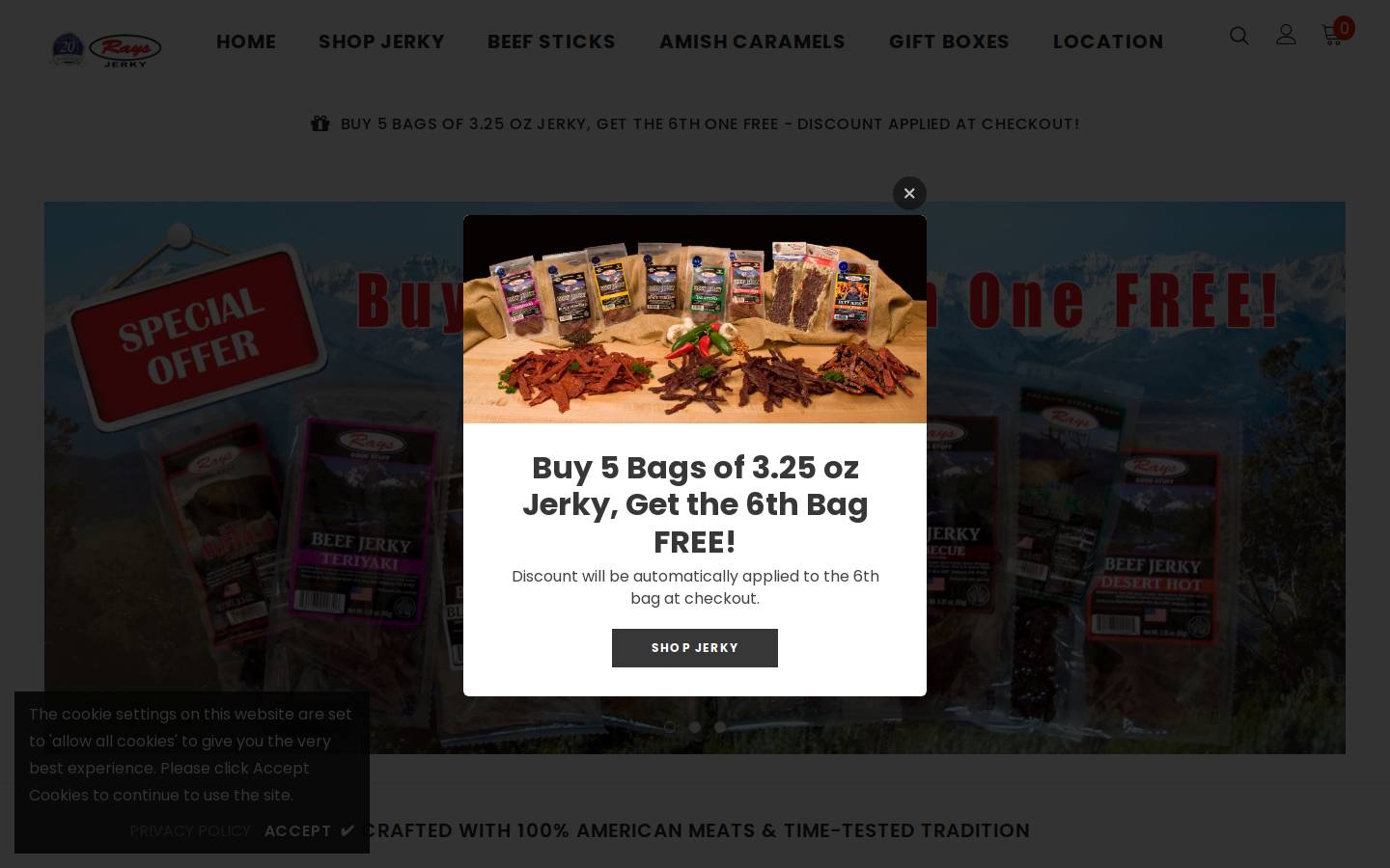 raysjerky.com homepage screenshot
