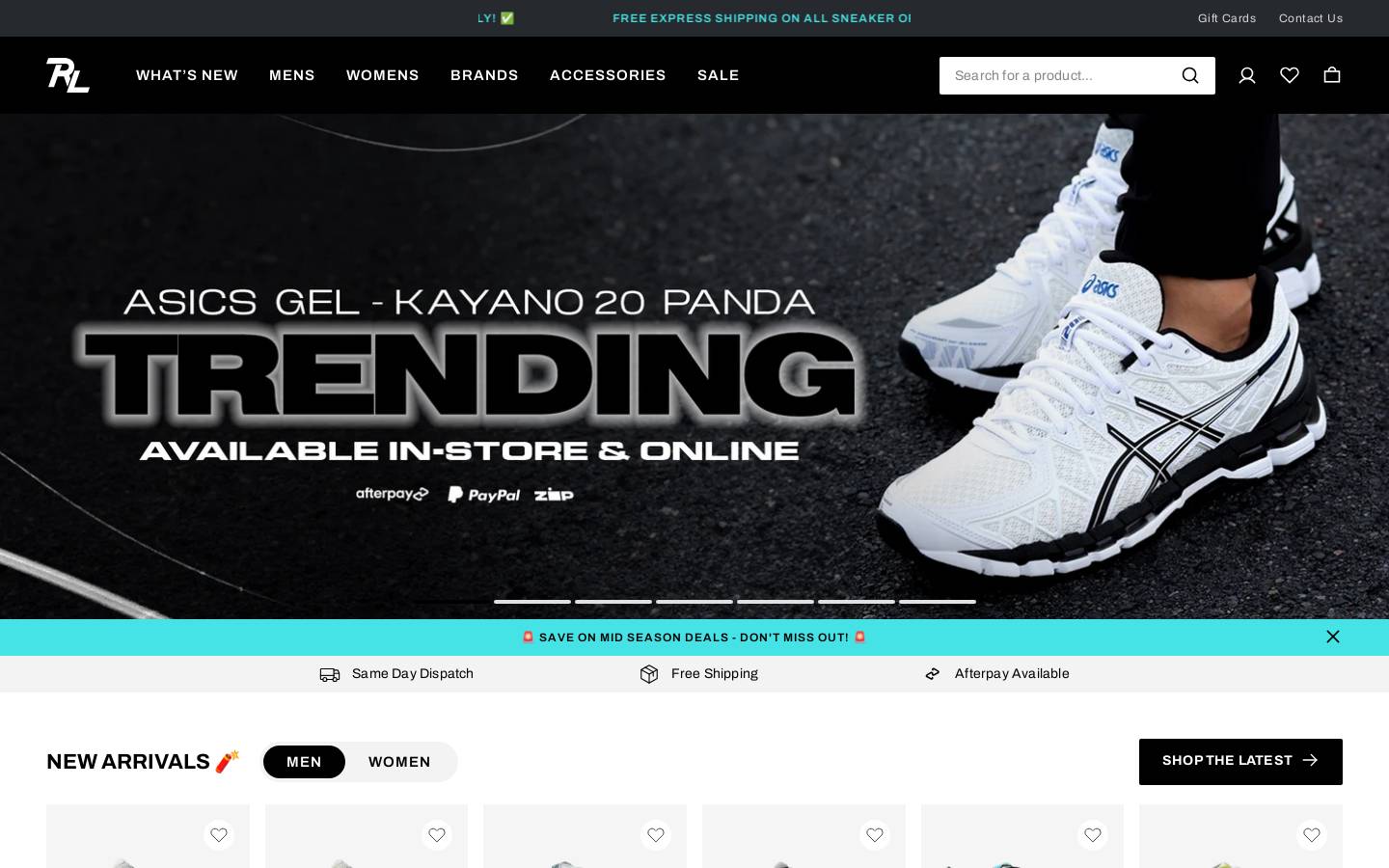 rayslocker.com.au homepage screenshot