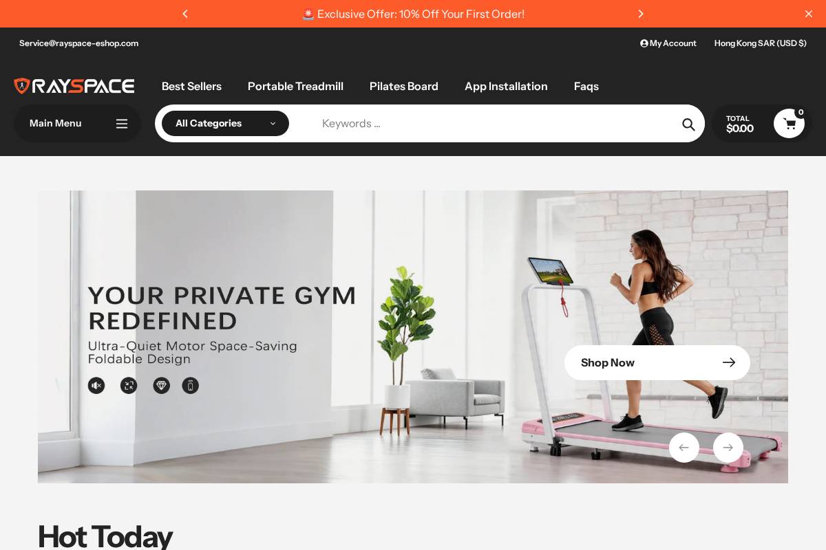rayspace-eshop.com homepage screenshot