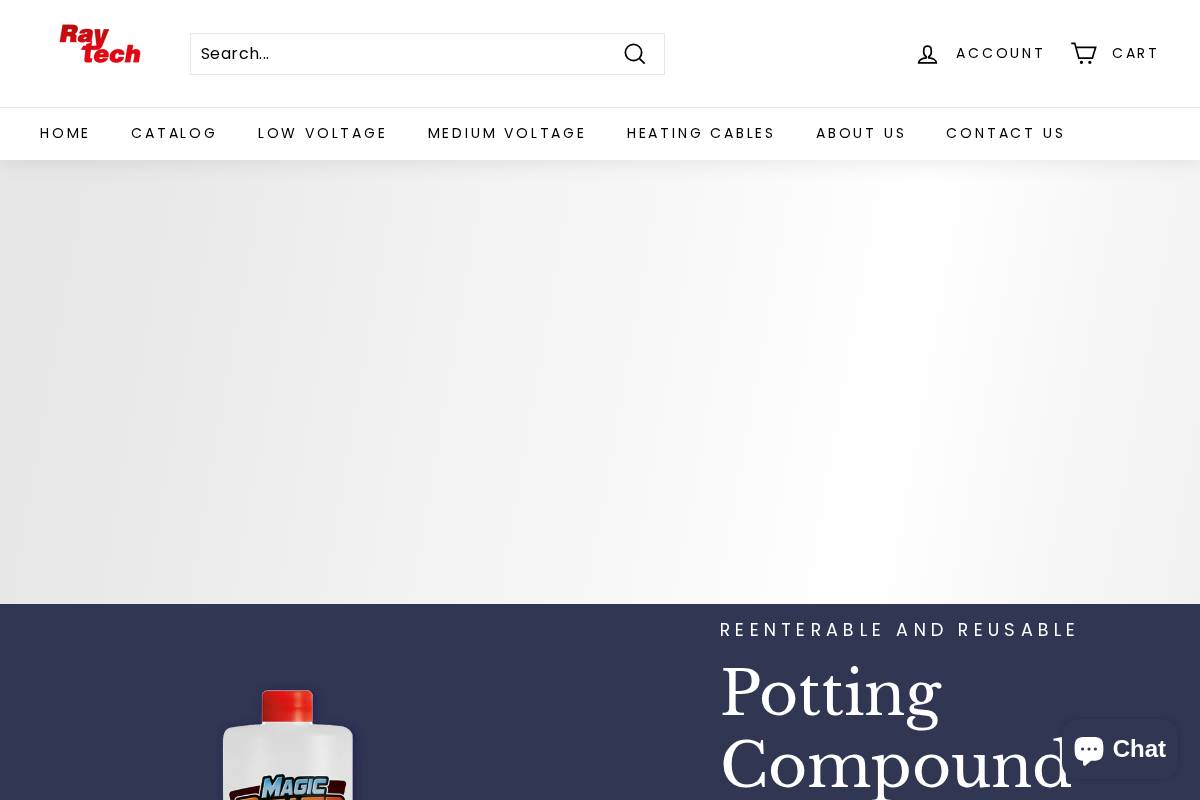 raytechgels.com homepage screenshot