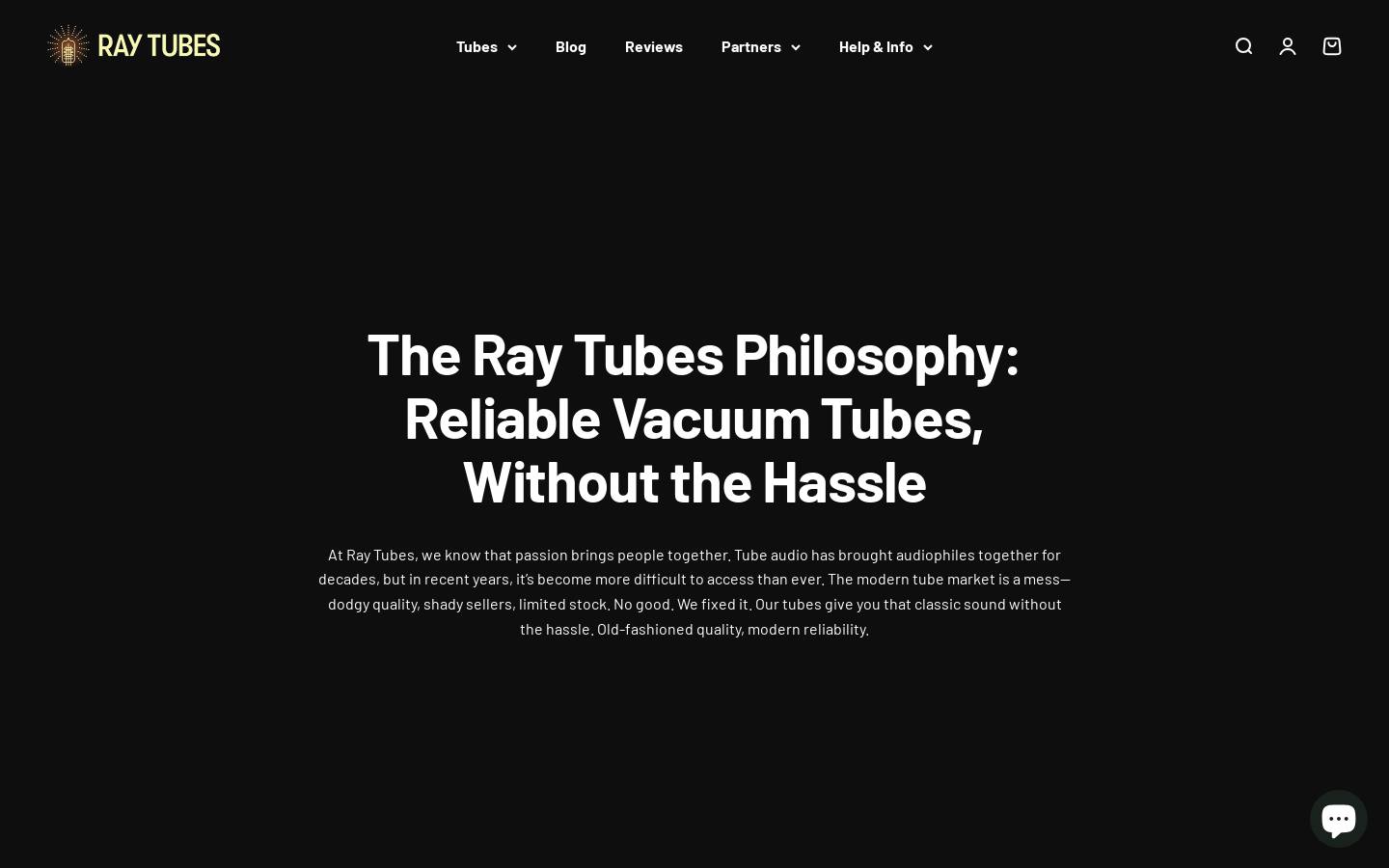 raytubesaudio.com homepage screenshot