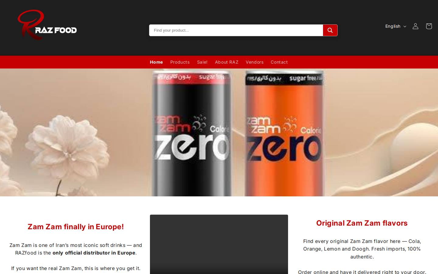 razfood.nl homepage screenshot