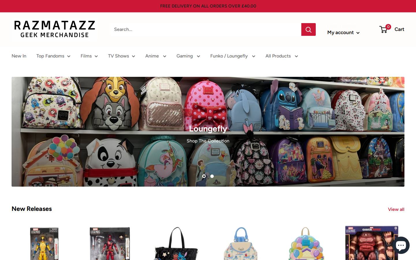 Razmatazz - Geek Merchandise homepage screenshot