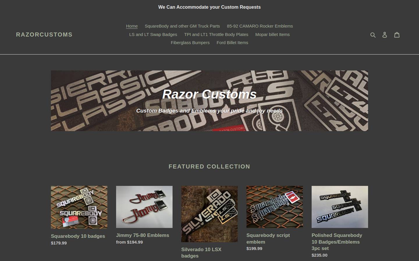 razorcustomsmachining.com homepage screenshot