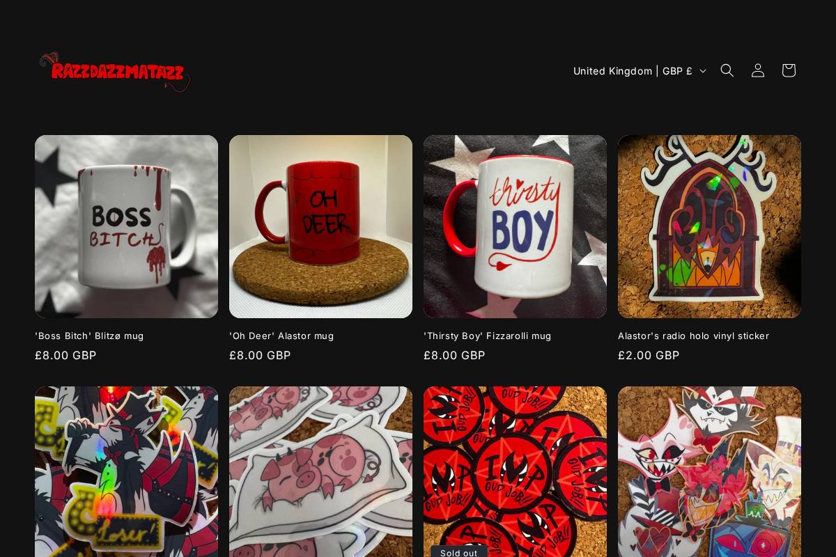 razzdazzmatazz.com homepage screenshot