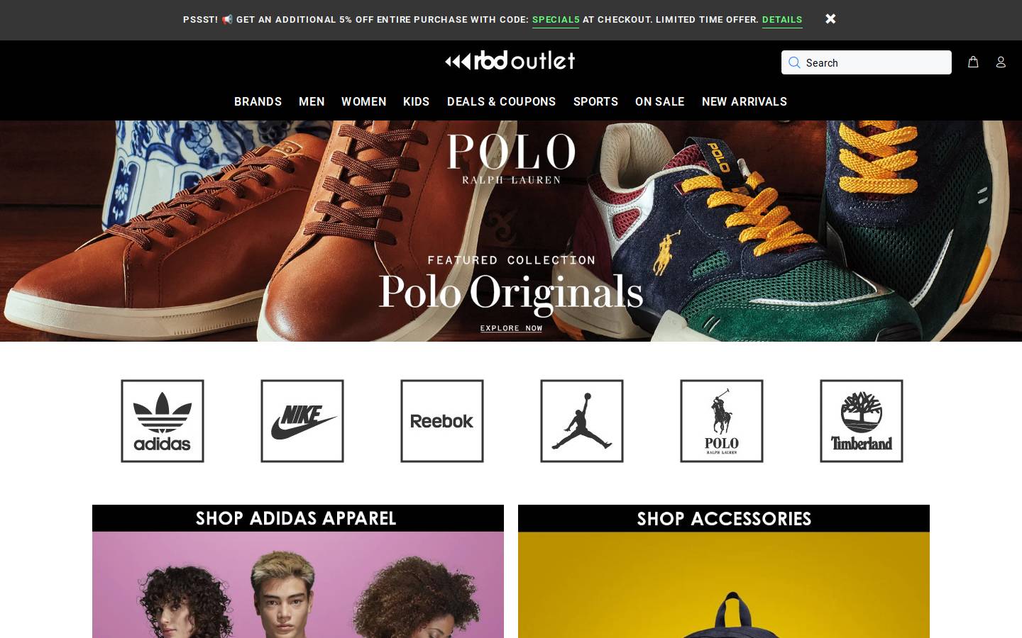 RBD Outlet homepage screenshot