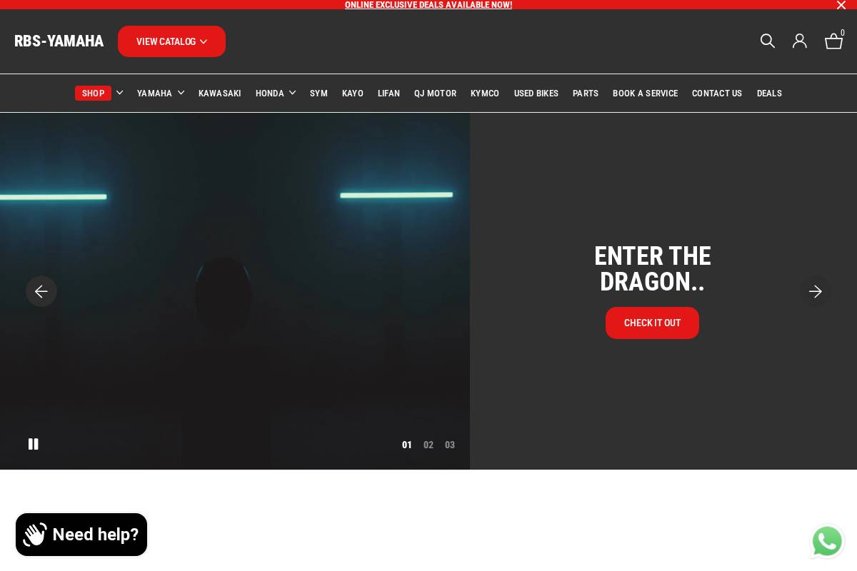 rbsyamaha.co.za homepage screenshot