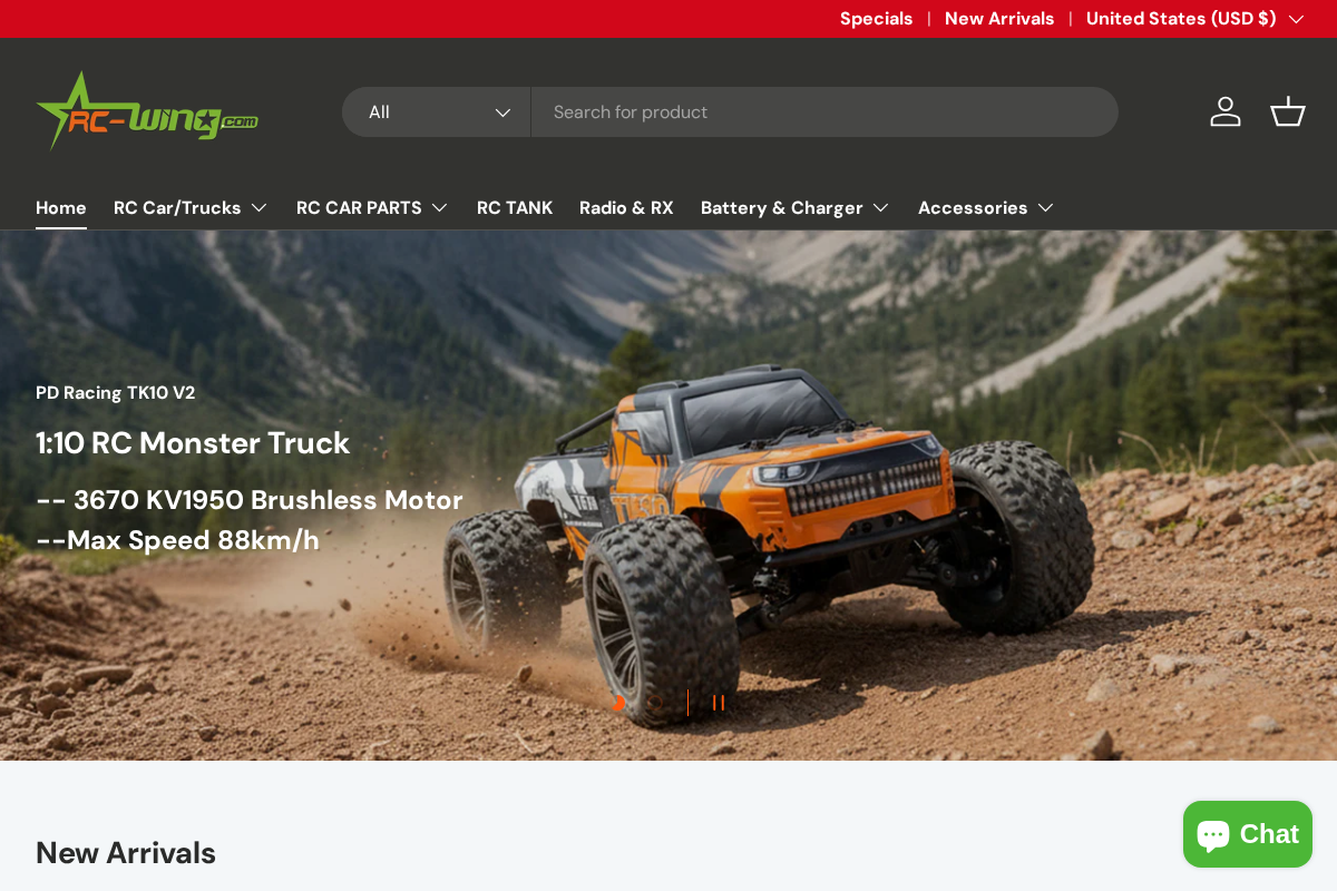 rc-wing homepage screenshot