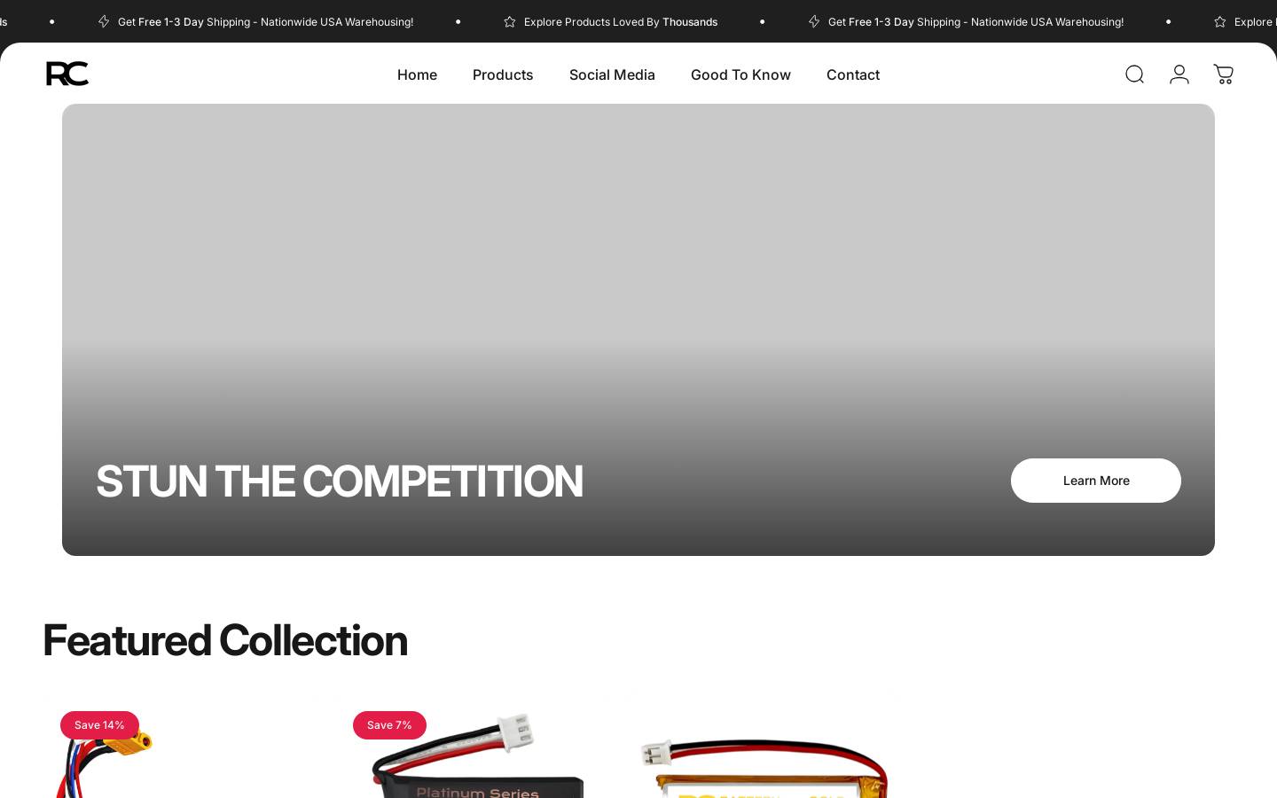 Rcbatterydepot homepage screenshot