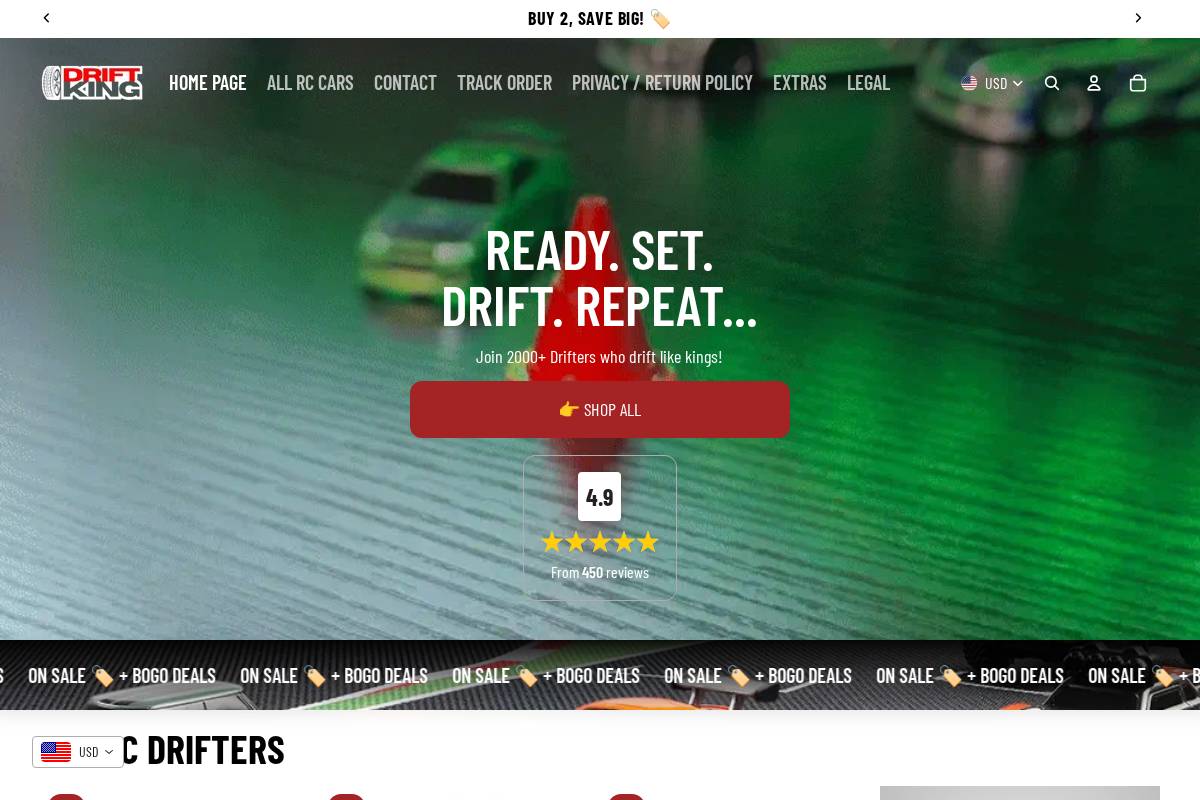 Rcdriftking homepage screenshot