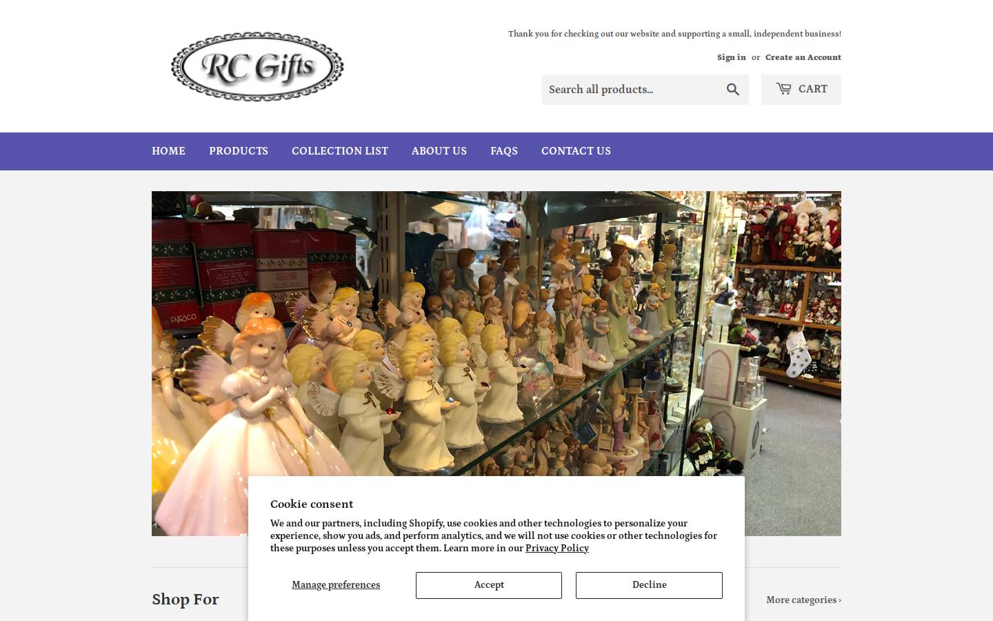 rcgiftshop.com homepage screenshot