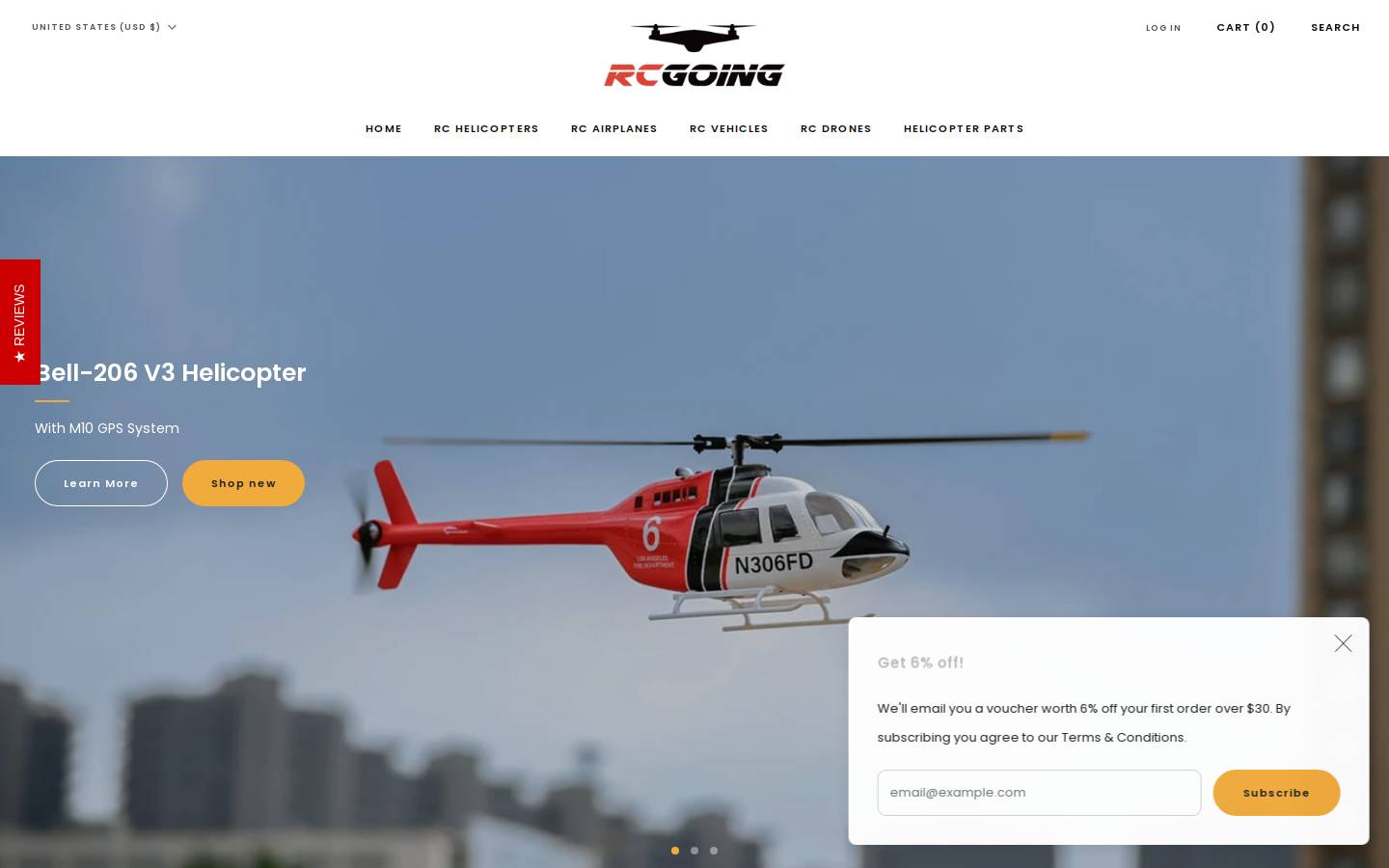 Rcgoing homepage screenshot