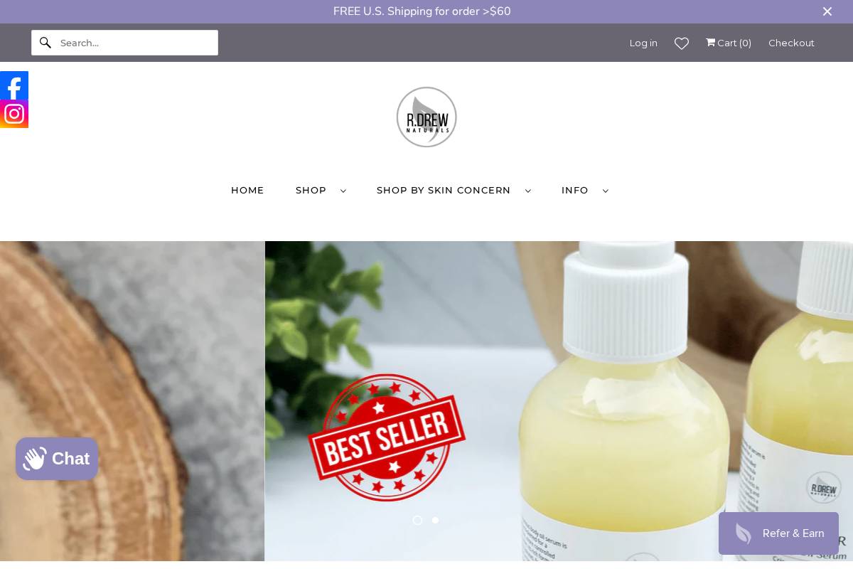 rdrewnaturals.com homepage screenshot