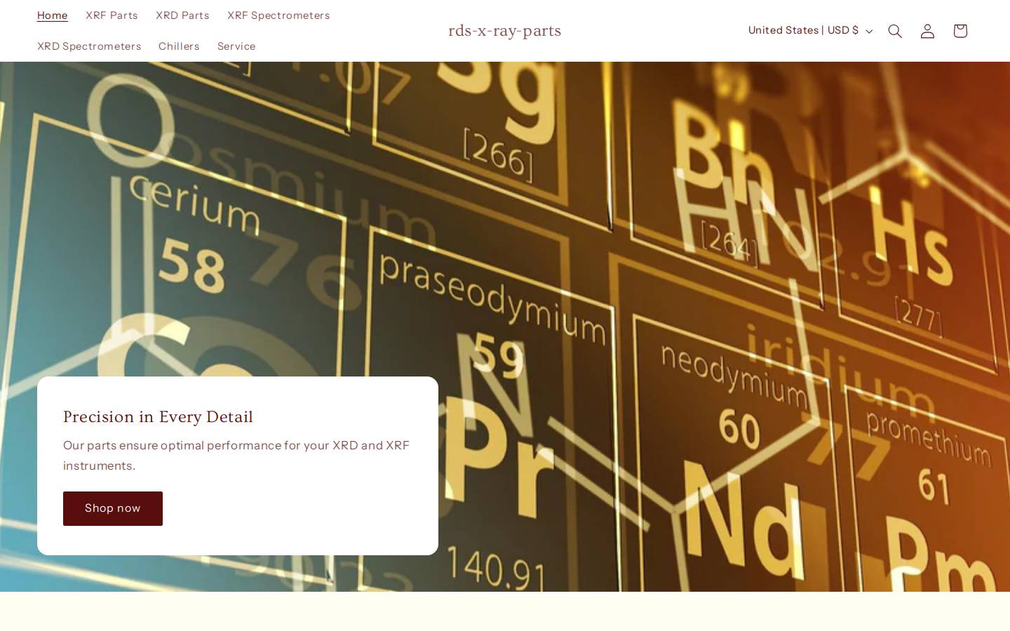 rdsxrayparts.com homepage screenshot