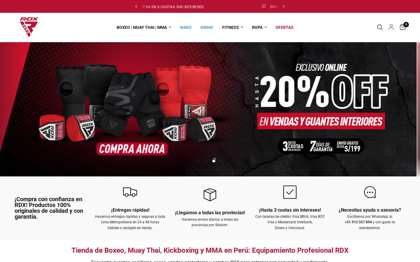 RDX Sports homepage screenshot