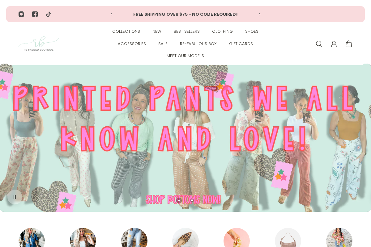 Re-Fabbed Boutique homepage screenshot