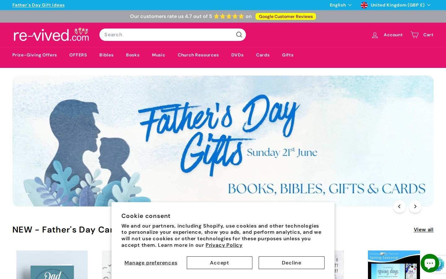 Re-vived.com homepage screenshot