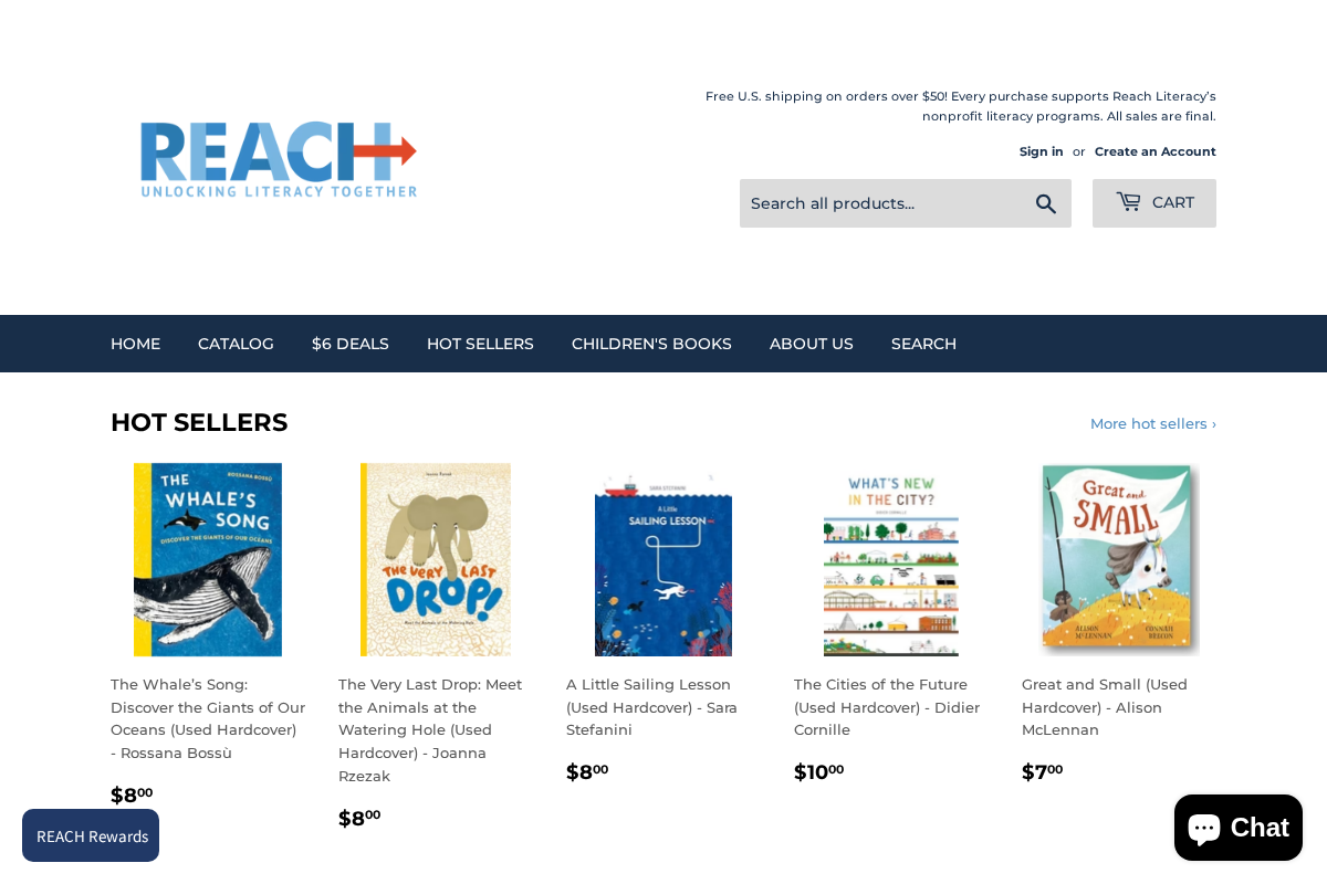 Reach Literacy homepage screenshot