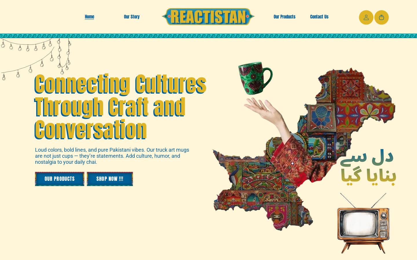 reactistan.com homepage screenshot