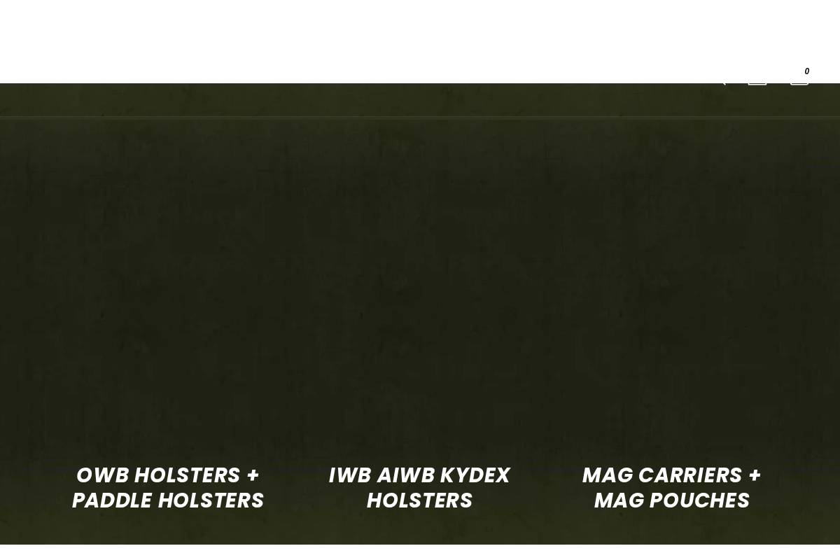 Reactive Concealment Holsters homepage screenshot