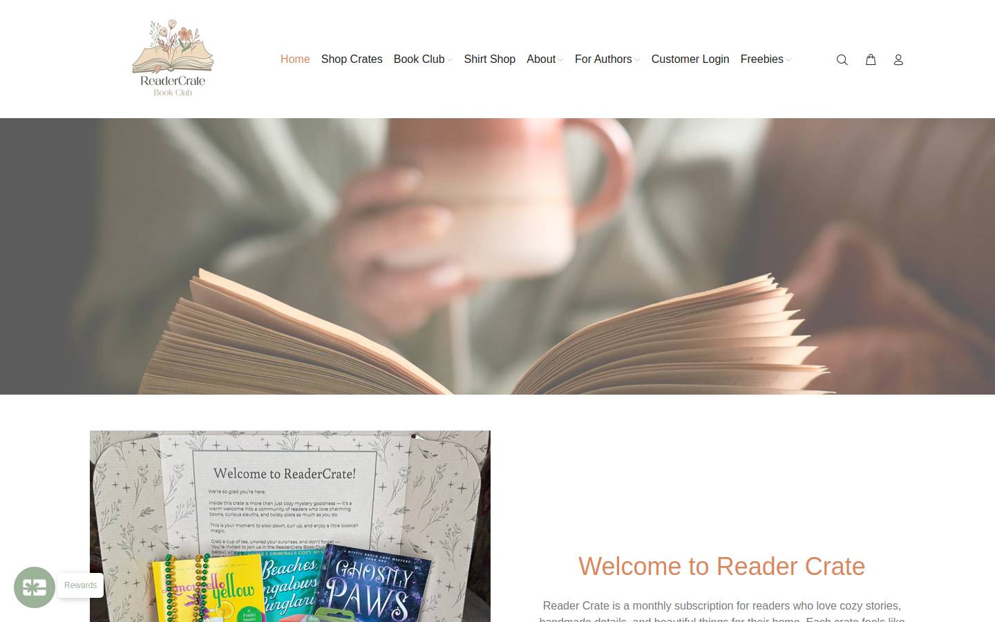 readercrate.com homepage screenshot