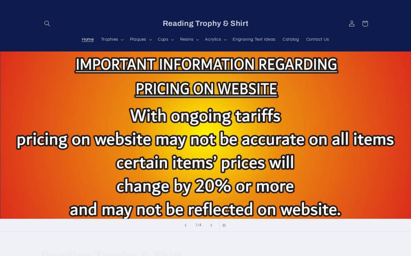 readingtrophy.com homepage screenshot