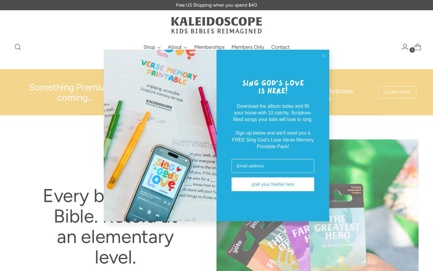 readkaleidoscope.com homepage screenshot