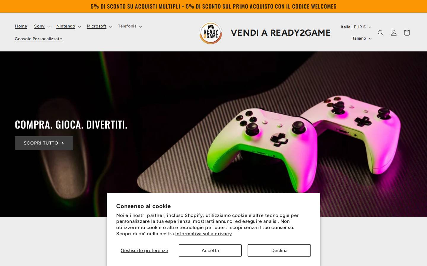 ready2game.net homepage screenshot