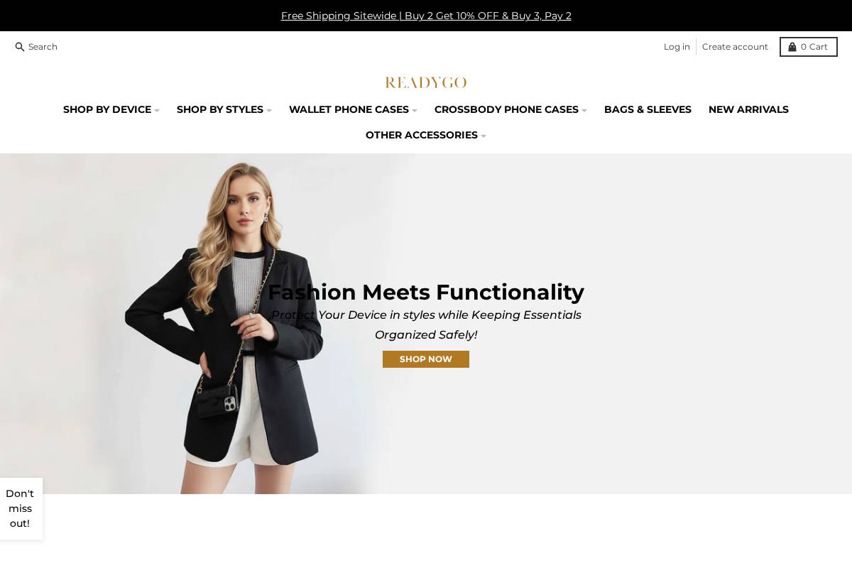 Readygocases  homepage screenshot