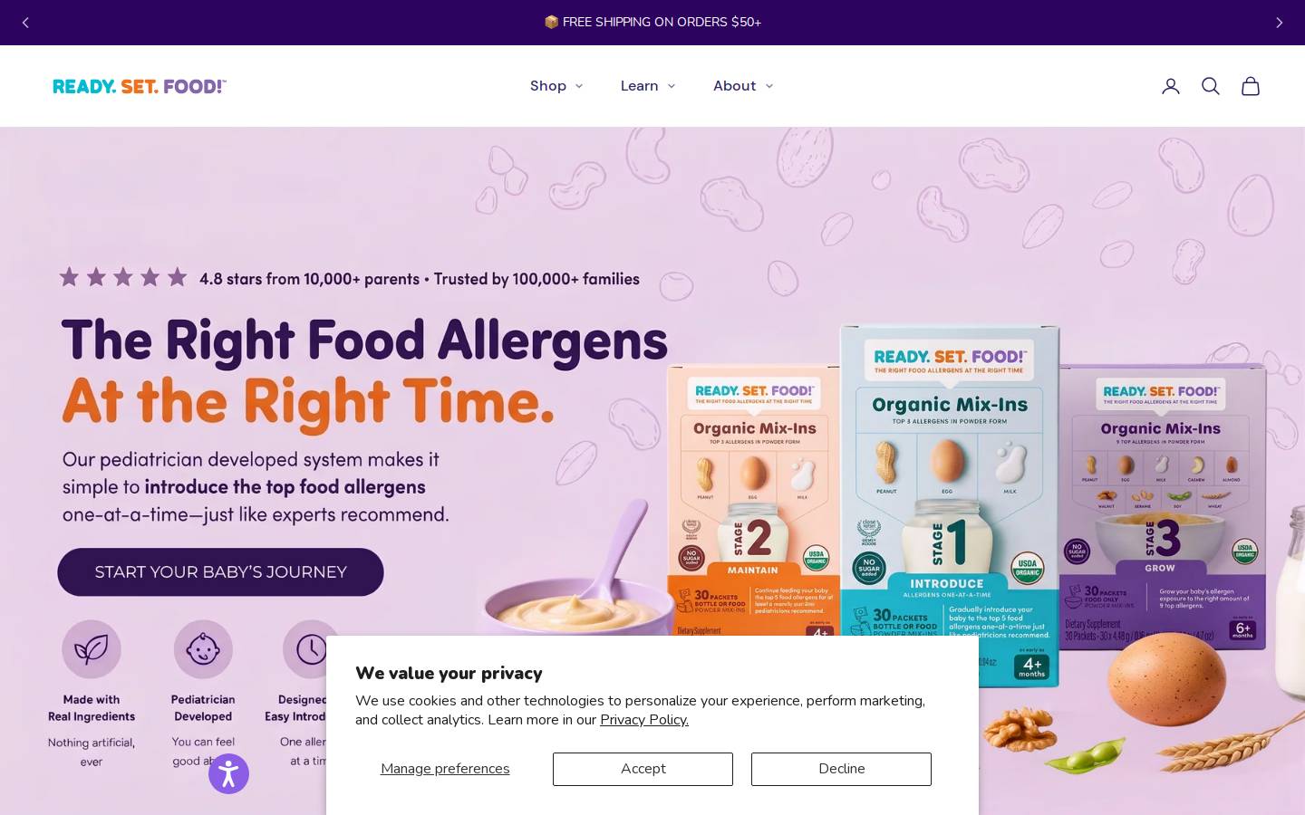 readysetfood.com homepage screenshot