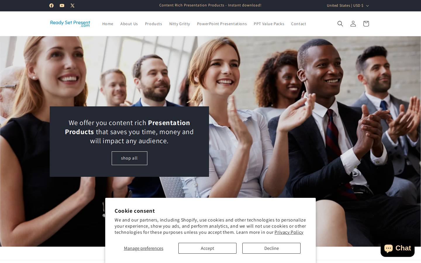 readysetpresent.com homepage screenshot