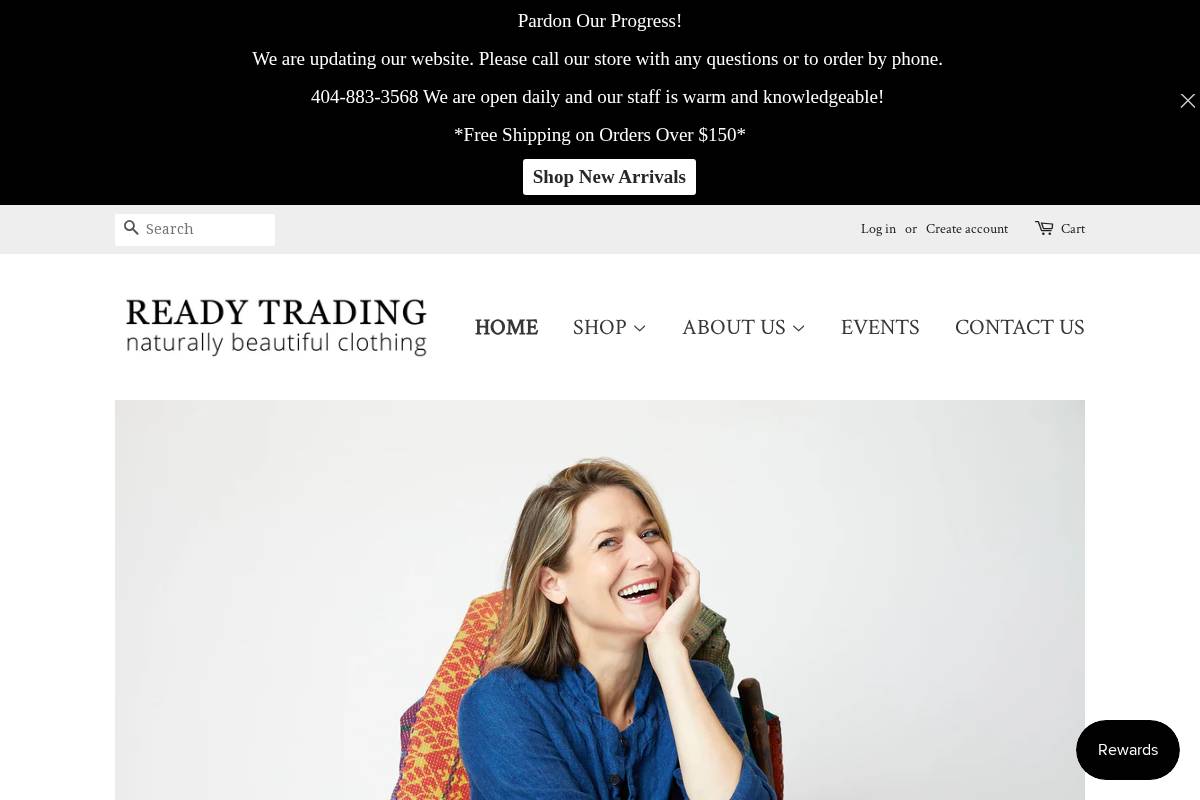 readytowearclothing.com homepage screenshot