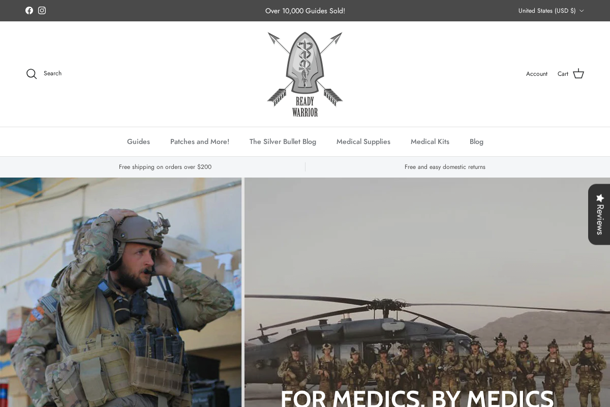 Ready Warrior LLC homepage screenshot