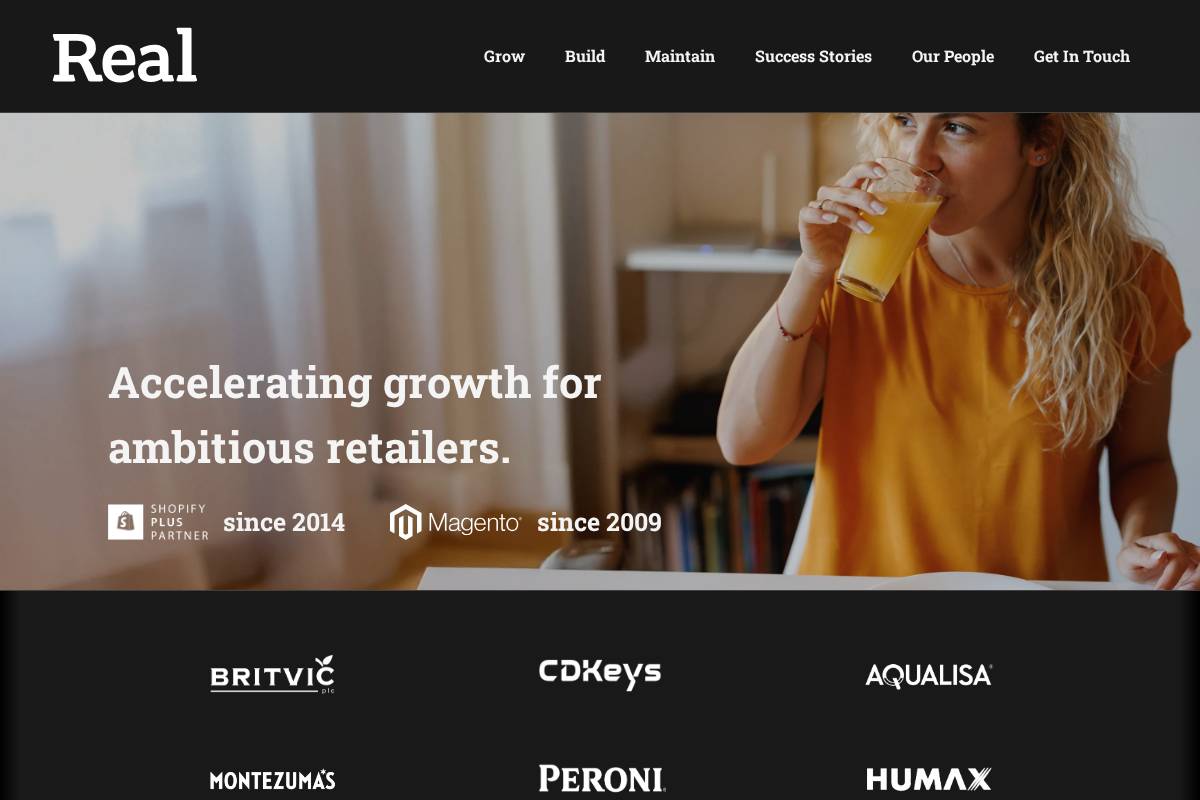 Real Agency homepage screenshot