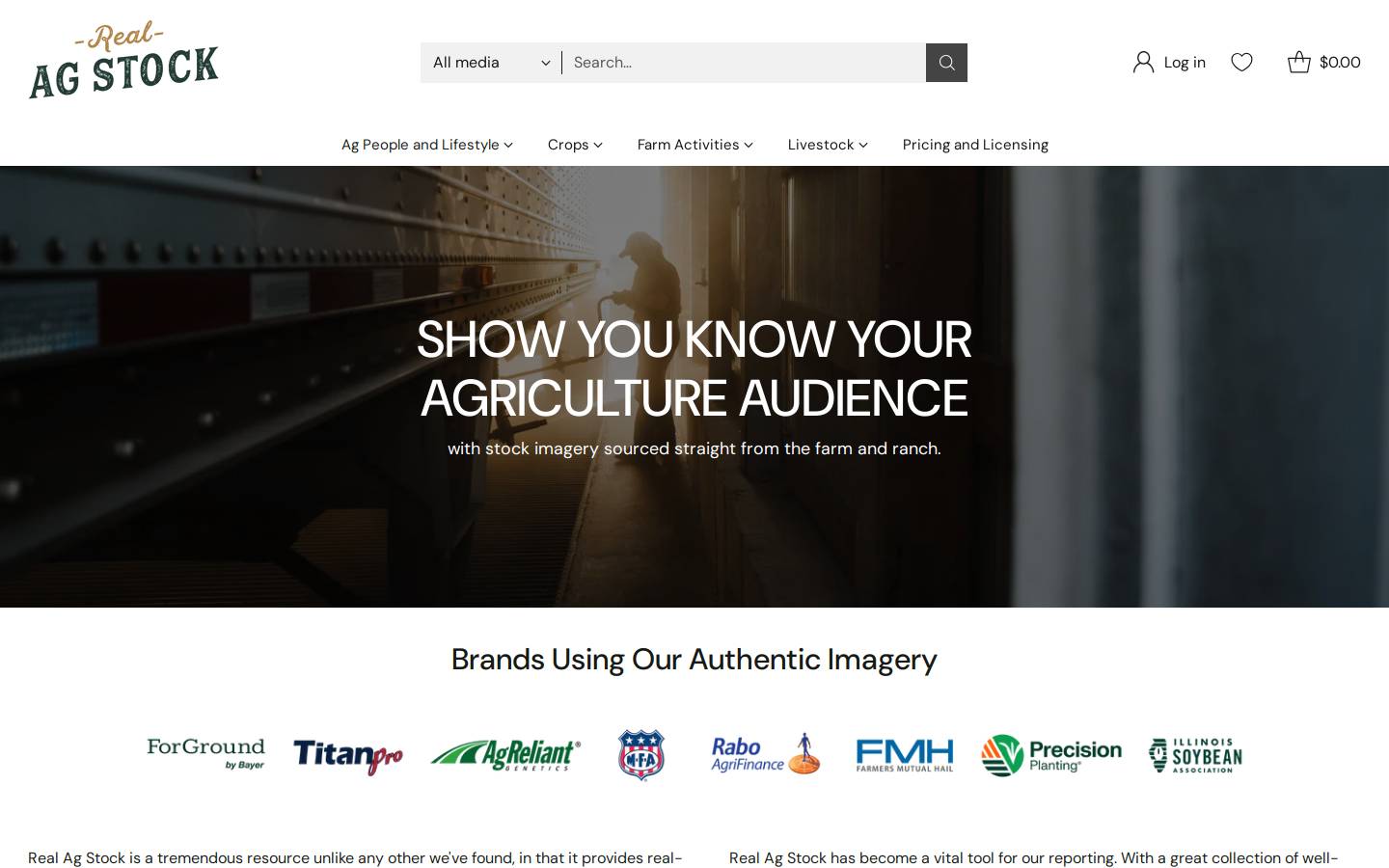 realagstock.com homepage screenshot
